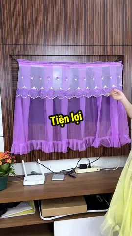 màn che tivi chống bụi, tiện lợi #haxinh #giadungtienich #manche #manchetivi #remchetivi 