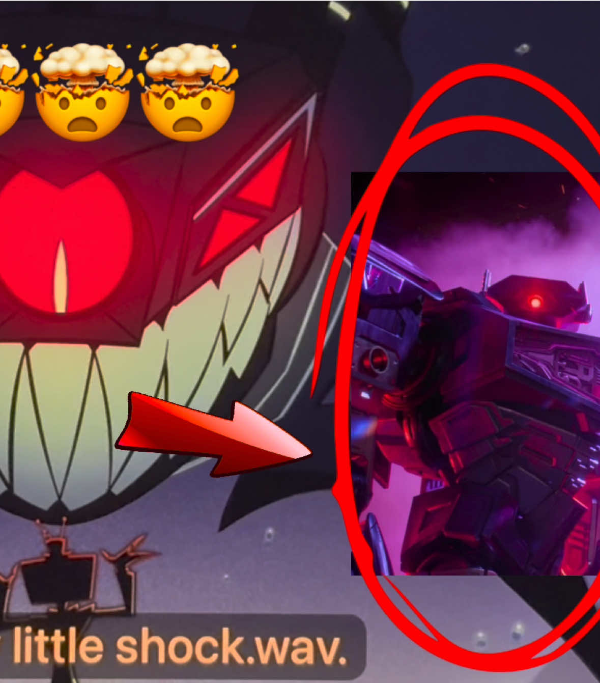 I’M SCARED I DIDNT THINK THIS WOULD BLOW UP. (Also to those leaving hate comments about the fact it’s Hazbin Hotel. Either leave or accept it’s just a show I enjoy at the moment. I still think transformers is better and thought it was cool they referenced it. It’s immature to hate on someone for enjoying a show you haven’t even watched.) #shockwave #hazbinhotel #transformers #vox #shockwavhazbinhotel 