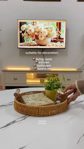 Aesthetic rattan tray for decoration ♡ #rattan #rattanbasket #rattantray #tray #aesthetic #homedecor #servingtray 
