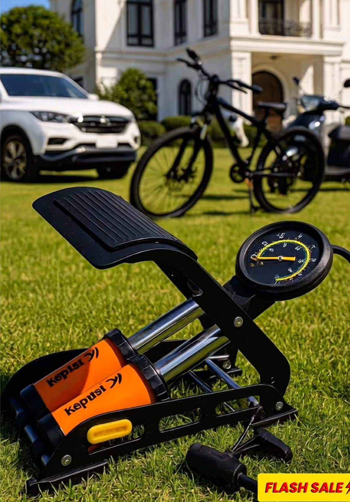 Bơm đạp chân oto,xe máy,xe dạp có đồng hồ đo áp suất ,bơm khoẻ#bomdapchan #bơm #viral #xuhuong #thinhhanh 