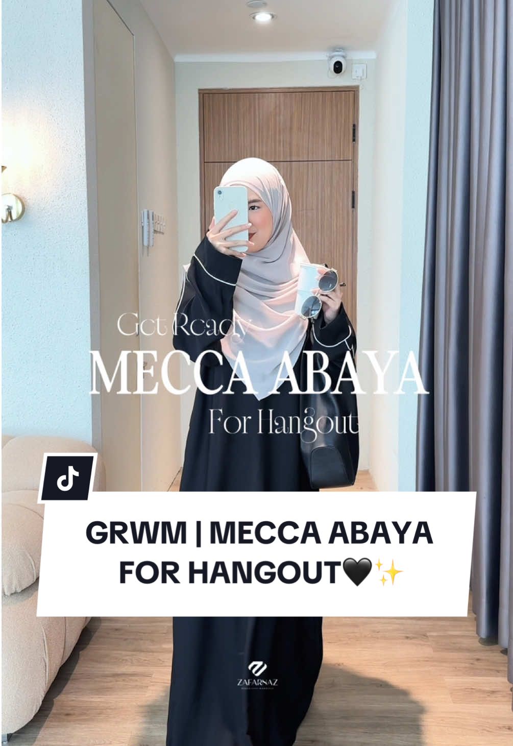 All black but make it Zafarnaz kind of elegant 🖤 GRWM wearing Mecca Abaya✨🫶🏻 #grwm #getreadywithme #allblack #outfitabaya #trend 