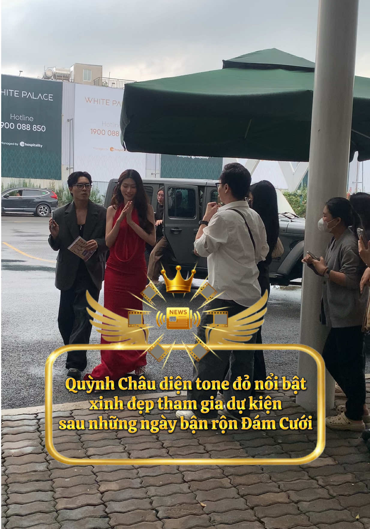 Quỳnh Châu diện tone đỏ nổi bật xinh đẹp tham gia dự kiện sau những ngày bận rộn Đám Cưới #missuniverse #missuniversevietnam #huonggiang #chenguyenquynhchau #tienproductionbiz 
