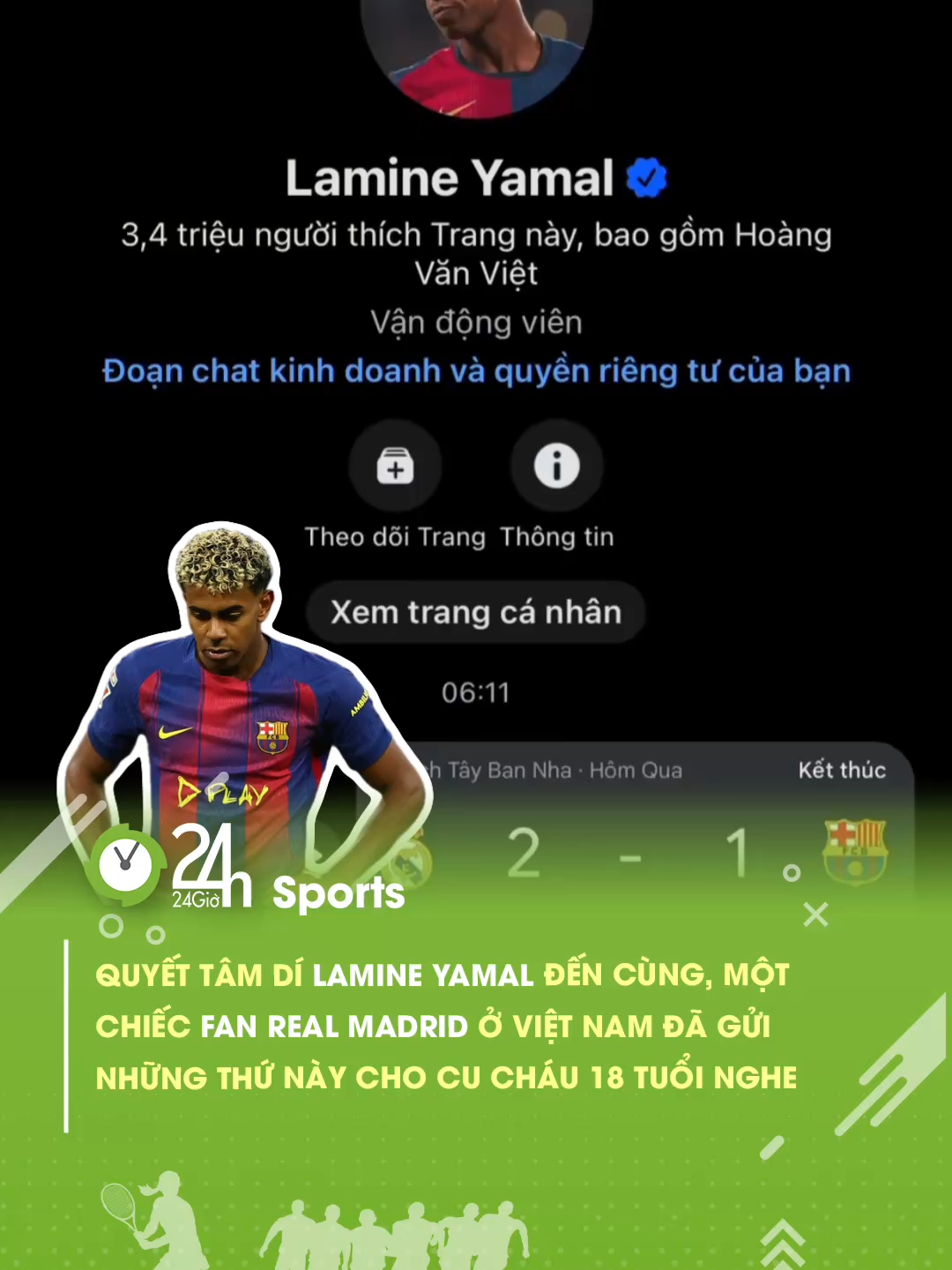 Không tha cho cháu Yamal luôn mà #24hmedia #24hsports #thethaomoingay #sportsontiktok #football #bongda #lamineyamal