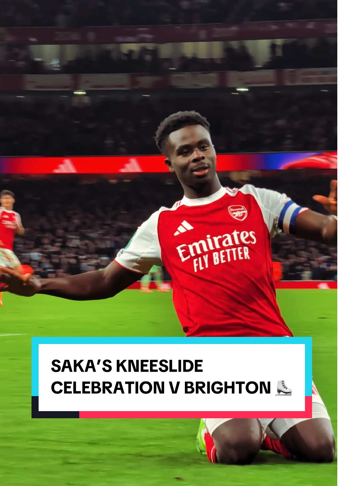 Six seconds of Saka knee-sliding to start your day, Gooners ⛸️  #afc #arsenal #bukayosaka 