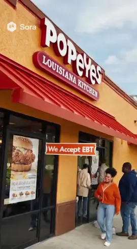 Popeyes takes ebt now #fyp #fatigue #popeyes #sora #ebt 