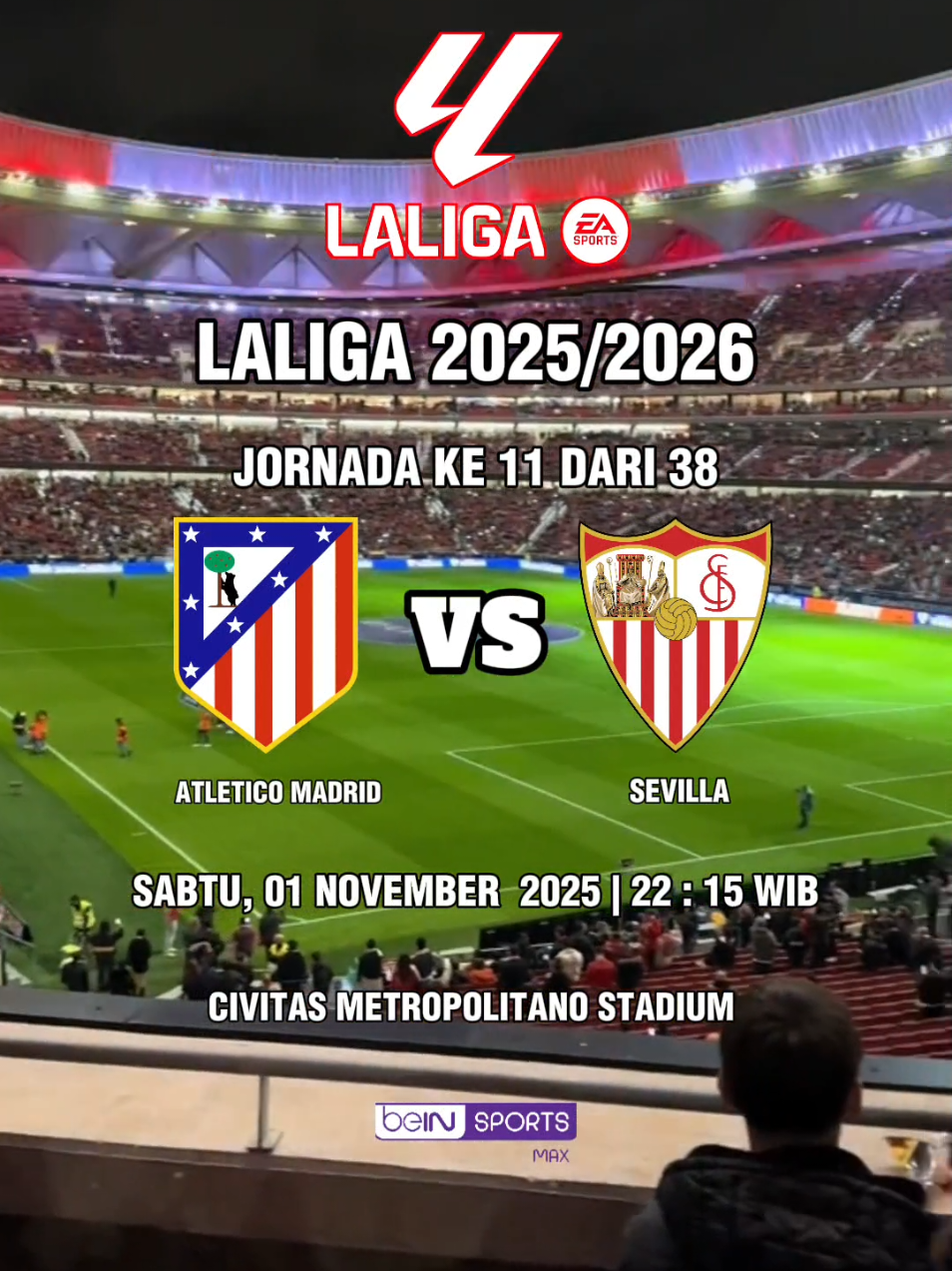 Jadwal Kick Off pertandingan Laliga Spanyol 2025/2026  Atletico Madrid VS Sevilla  #jadwalbola #atleticodemadrid  #sevilla #laliga #kickoffworld67 