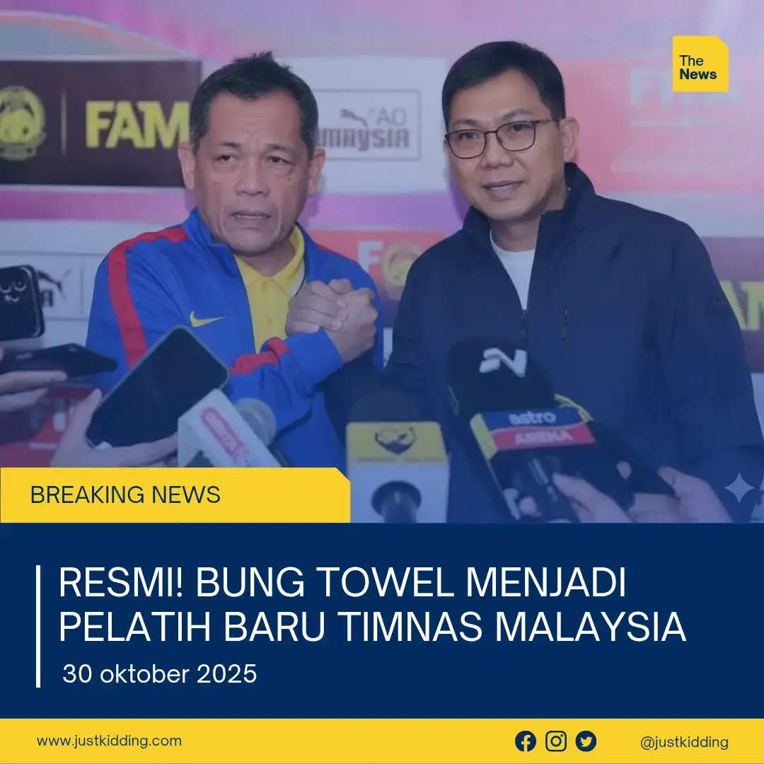 🔥 Resmi mengejutkan! 🔥 Bung Towel akhirnya ditunjuk jadi pelatih Timnas Malaysia! 🇲🇾⚽ Publik langsung heboh—siapa sangka komentator legend ini kini jadi juru taktik Harimau Malaya! 🐯 Apakah Malaysia bakal tampil garang di bawah arahannya? 😎 #BungTowel #TimnasMalaysia #PelatihBaru #SepakBolaAsia #BreakingNews 