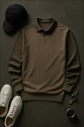 Effortless outfit for days you still want to look put together. #longsleevepolo #koreanoutfit #casualmenswear 