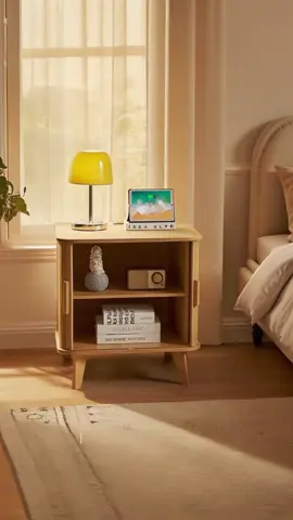 This fluted end table just upgraded my whole living room. It’s sleek, space-saving, and has a built-in charging port — so handy! #Giratree #Giratreefurniture #SmartHome #ModernDecor