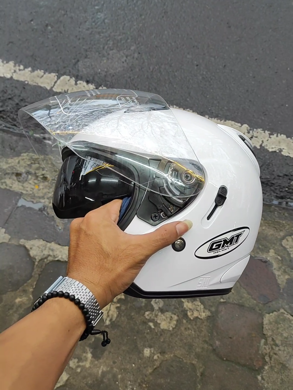 Fix ambil ini aja!  HELM GMT DOUBLE VISOR😎 #trending #helmet #gmt #centro #original 