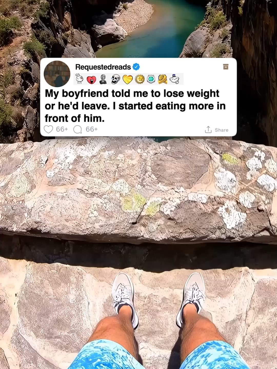 My boyfriend told me to lose weight or he'd leave. I started eating more in front of him. #reddit #redditreadings