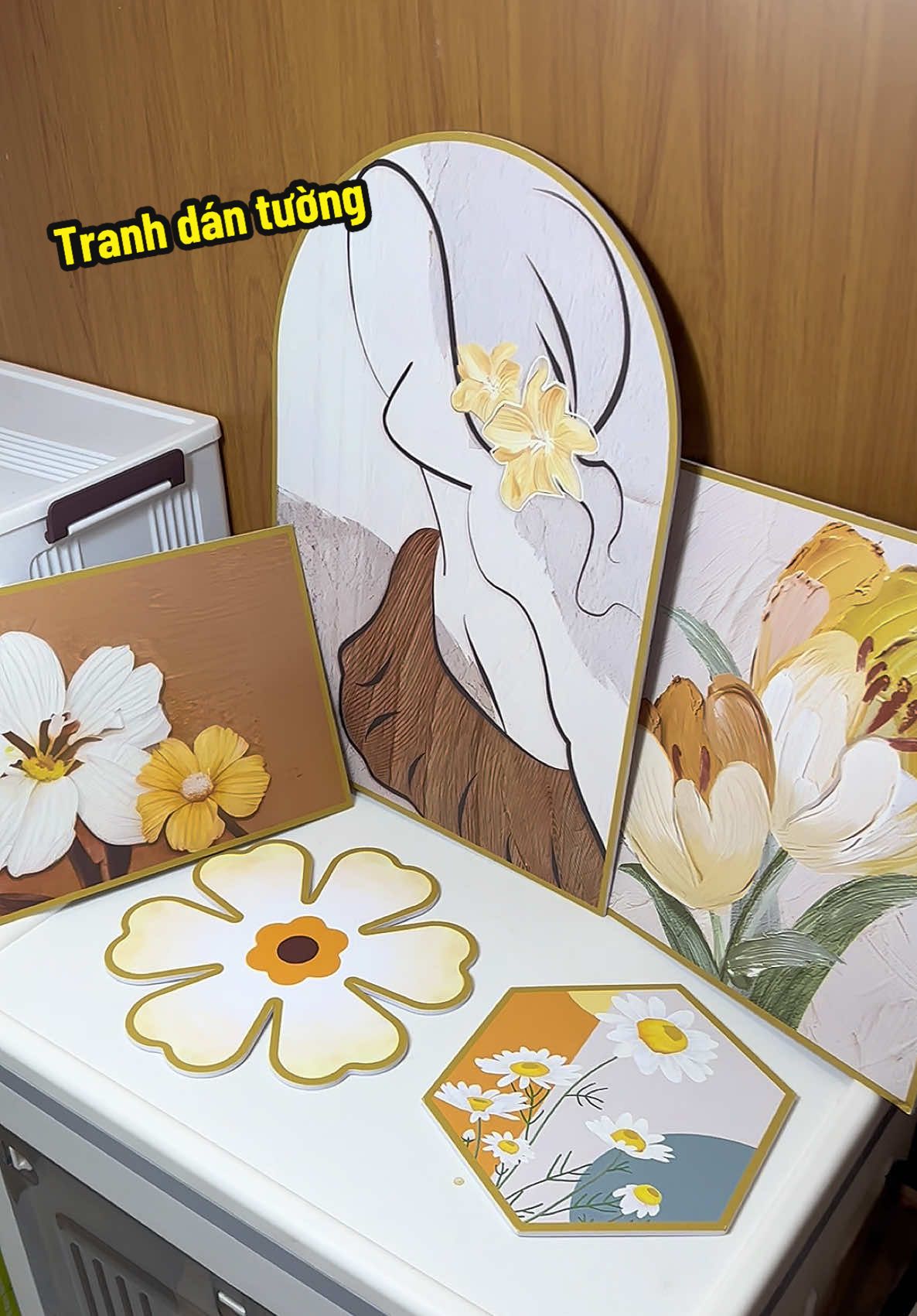 Set tranh dán tường decor rẻ mà đẹp quá trời luôn nè 😍 #tranhdantuong #tranhdantuongdecor #tranhdecor #kieukieu 