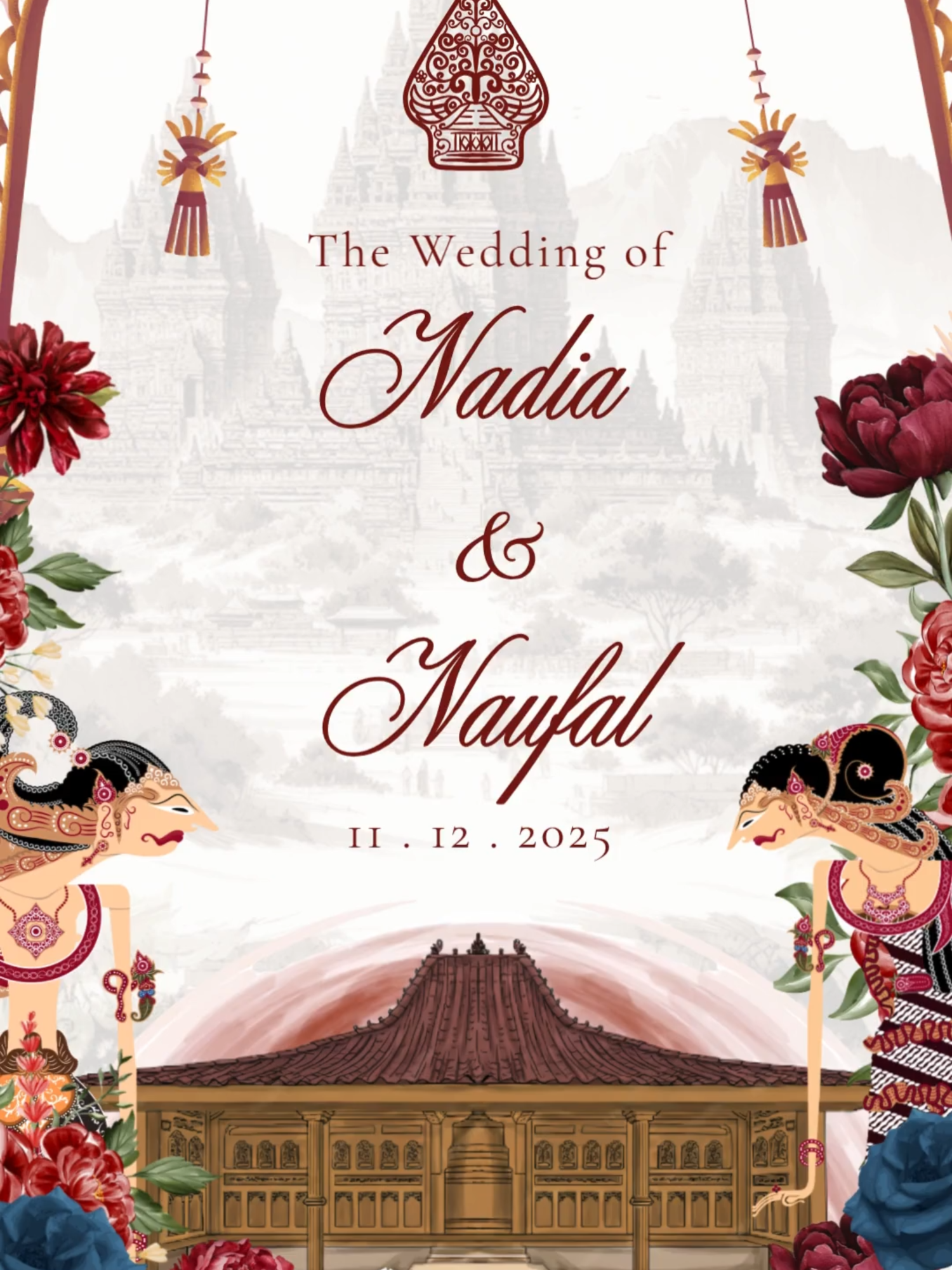 undangan digital tema jawa maroon 😍❤️‍🔥#undanganpernikahan #undangannikah #undangan3d #undangandigital