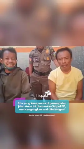 Seorang pria yang kerap muncul di lampu merah perempatan jalan Anoa, Palu, ini diamankan Satpol PP karena sering berteriak membuat kaget dan meminta-minta ke pengendara. Saat diinterogasi, pria ini melontarkan kalimat-kalimat yang membuat orang tercengang. Belakangan diketahui pria ini seorang ODGJ (Orang Dengan Gangguan Jiwa). Semoga cepat sembuh pak 🙏🏼. #infopalu #palu #sulawesitengah 