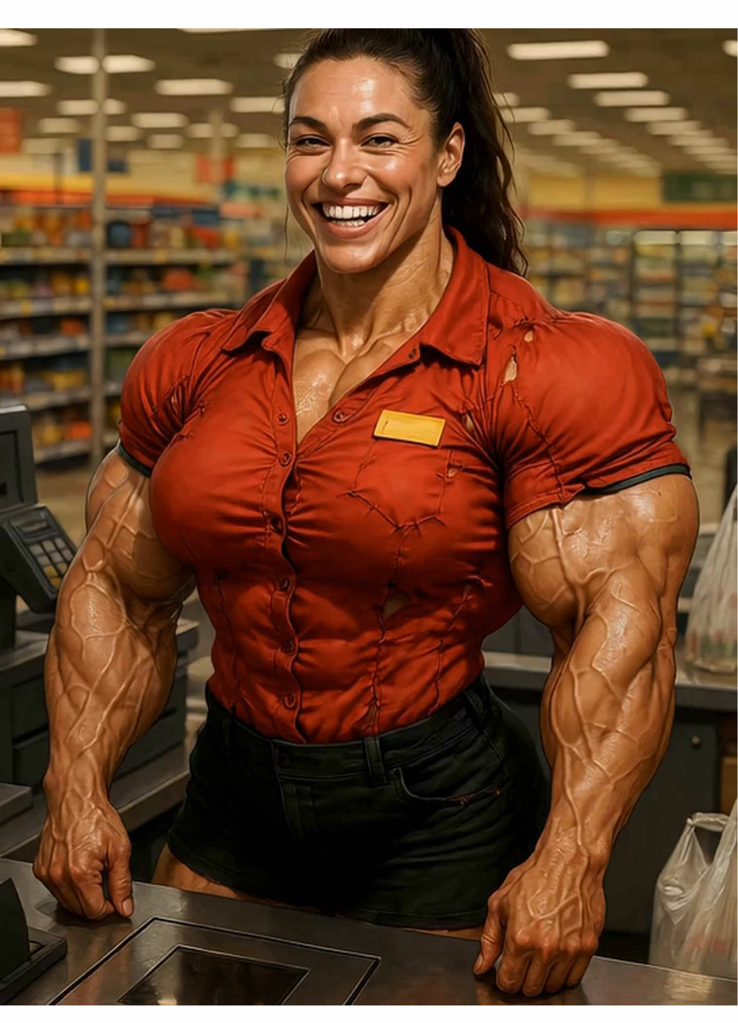 Welcome to my world! #muscle #musclegirl #shopping #femalemuscle #aigramaticimages