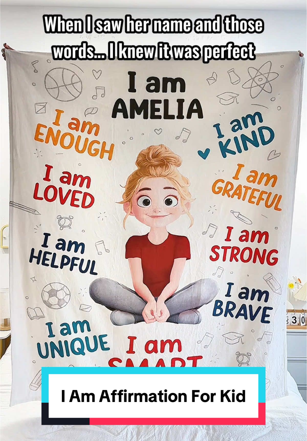 Boost your child's confidence with this heart-warming gift. Every child is unique and deserving of love 🧡👦 #macorner #blanket #kidsaffirmation #uniquegift #familylove