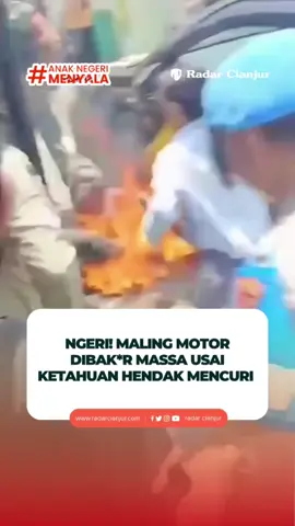 Seorang maling motor di Jojoran, Surabaya berhasil ditangkap warga pada Kamis (30/10/2025). Warga yang jesal terhadap maling tersebut pun membak*r secara hidup-hidup. video tanpa sensor di telegram https://t.me/radarcianjur.