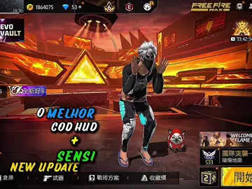 O MELHOR COD HUD 👹🇧🇷 + SENSI NEW UPDATE 💀 | MY IG: h2r.1xalone |  #fyp #freefire #h2rffx #worldplayersff🌍 #muslimplayers🕋☪️ 