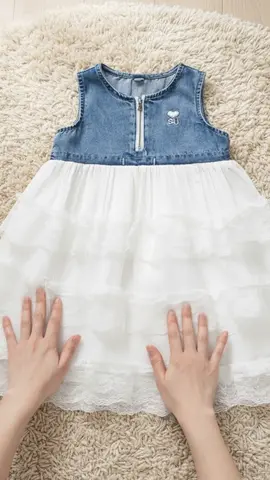 [PRINCESS KESLI] Gaun anak perempuan musim panas 2025 gaya baru gaya Korea bayi perempuan denim splicing mesh rok rompi anak. anak kids merah