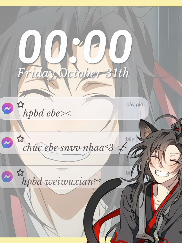 Happy birthday Weiwuxian🎂chúc ebe snvv>3 (31/10) (đăng sớm 1 ngày) #weiwuxian#madaozushi#madaotosu#donghua#viral 