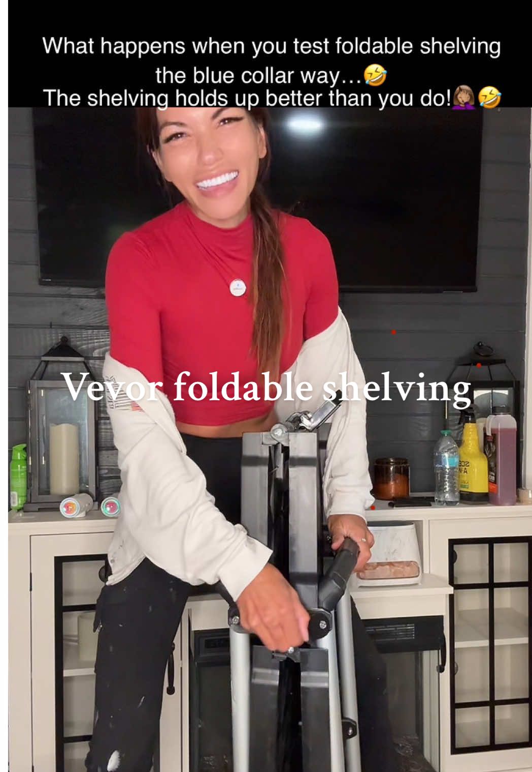 It held up better than I did 🤷🏽‍♀️🤣 this is what happens when you have teenagers! 🤣 but hey, I accidentally put this thing through good quality control, testing! 🤷🏽‍♀️ if you have any questions, feel free to ask and remember the sales are limited time! I’m hoping this will make me just a little more organized at work y’all know or at least the ones that know me know how terribly carotic my job sites are at times. I think this will be good to hold my batteries and chargers or paint, cans and rollers, while painting, but I have other uses in mind too. I will let y’all know shortly how many tools it holds on it so y’all can get a good visual❤️!  #vevor #storageideas #bluecollar #tiktokshopcreatorpicks #creatorsearchinsights @Vevor Store US 