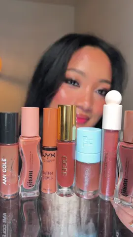My favorite brown glosses 🤎🧸✨ @Ogee Luxury Organics  @fara homidi beauty @Gisou @Rare Beauty @NYX ES @NYX Professional Makeup  #gloss #lipgloss #recommendations #browngloss 