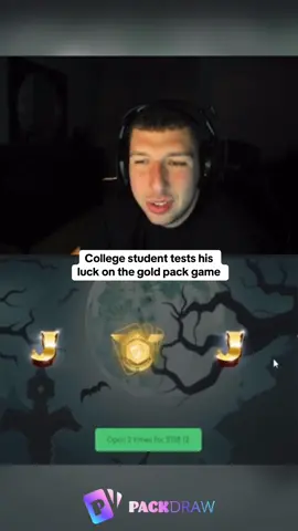 College student tests his luck on the gold pack game #kickstreaming 