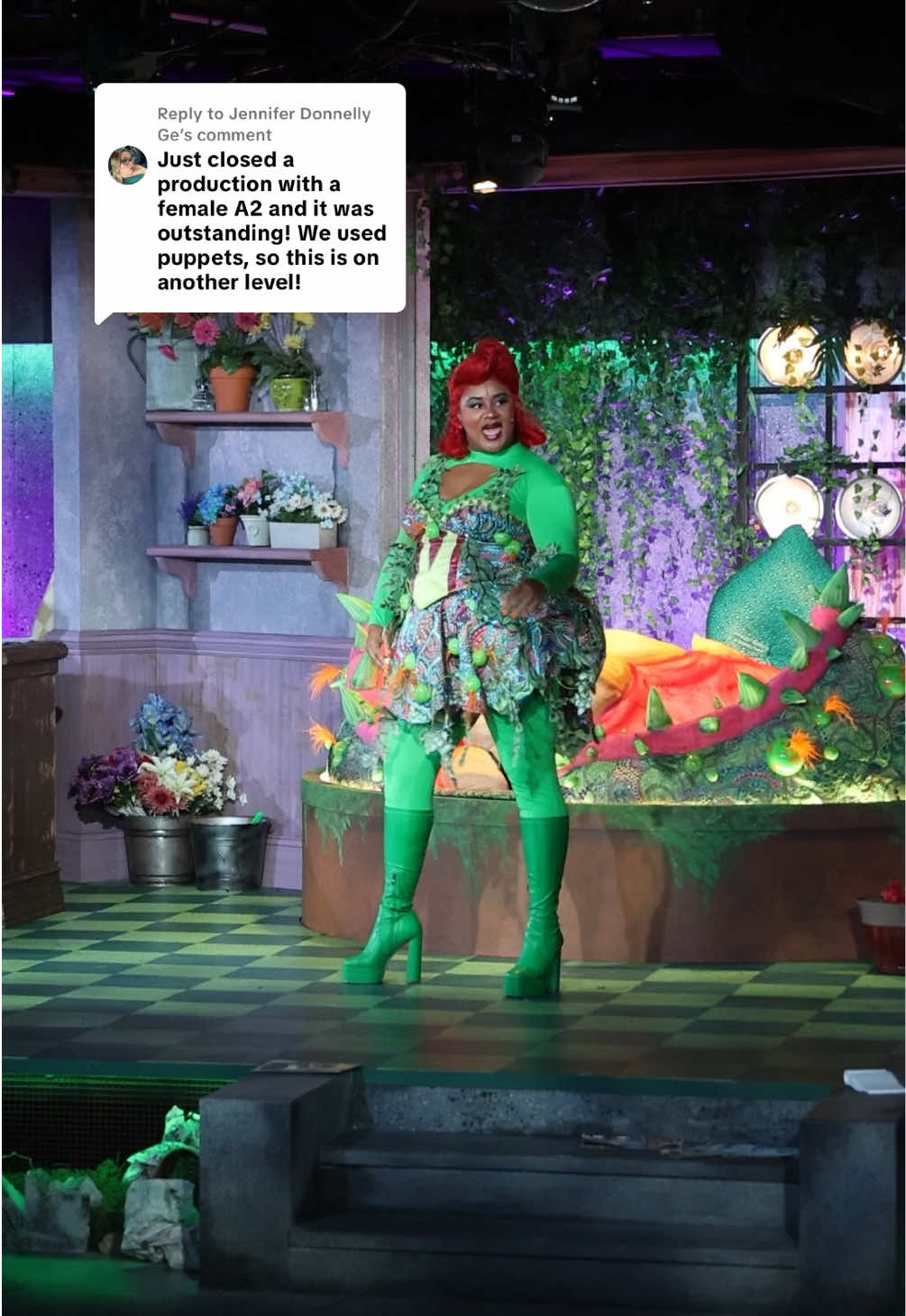 Replying to @Jennifer Donnelly Ge we have it all and it’s SO MUCH FUN 🤩 #littleshopofhorrors #broadway #fyp #feedme #audrey2 