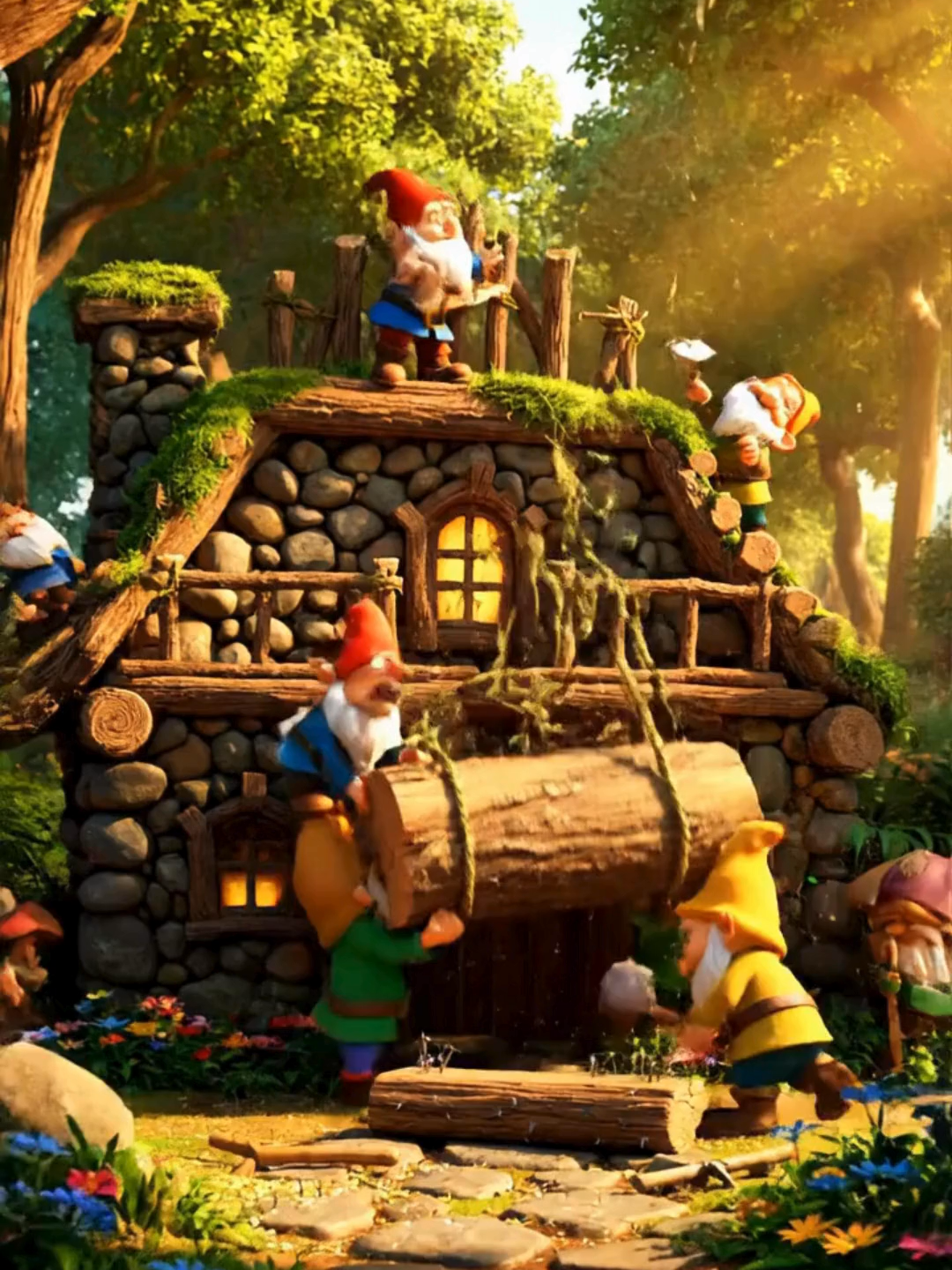 Tiny Gnomes, Big Dreams Building a Woodland Home  The gnomes are back at it again — building their dream home 📷📷 #GnomeTok #Cottagecore #FantasyArt #MiniWorlds #CozyAutumn #3DAnimation #Fyp