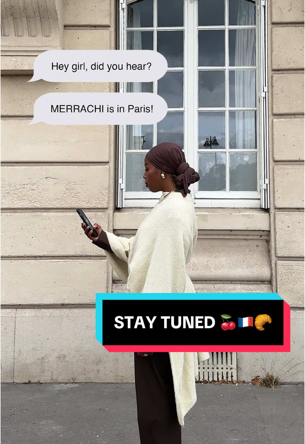 Bonjour Paris, we’re here! Stay tuned for more details 🍒👀 #merrachi #modestfashion #modest #fall #hijab #atelier #paris #popup #trendy 