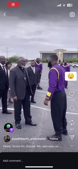 Cussing PASTOR? NO . This is SORA. An ai video app . Look at how inanimate the people are around the main two. You can see the blur pop up hiding the watermark behind the emoji(that is why they put it right there to hide it) . Ai is dangerous because look how it’s used to depict a pastor acting lawless. They will use AI to mock God depicting Godly people doing ungodly things #ai  #god #jesus #antichrist #devil 