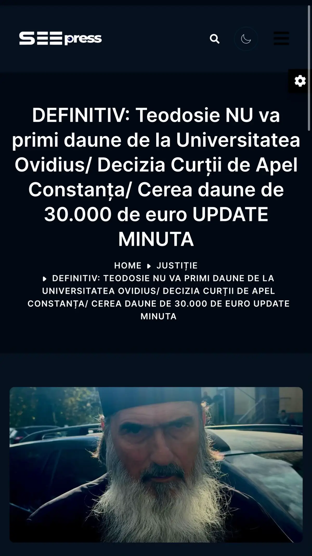 Teodosie cerea daune de aproape 32.000 de euro de la Universitate din Constanța, care a refuzat să-i prelungească contractul de cadru didactic, după vârsta de pensionare și astfel, susține el, i-au fost afectate reputația și numele. Teodosie a fost profesor la Universitatea Ovidius, însă după împlinirea vârstei de pensionare, respectiv 65 de ani, el nu a mai primit prelungirea contractului de cadru didactic. Ierarhul a precizat că Universitatea ar fi putut încălca regulile pentru el, pentru că “nu ar fi destui profesori titulari”. Așadar, Teodosie a solicitat în instanță universității să-i plătească suma de 158.000 lei, bani care, spune el, i s-ar fi cuvenit între 2021-2022, dar și o reparare a prejudiciului moral suferit. Curtea de Apel Constanța i-a respins, definitiv, solicitarea. Toate detaliile pe www.seepress.ro  #teodosie #stiri #justitie 
