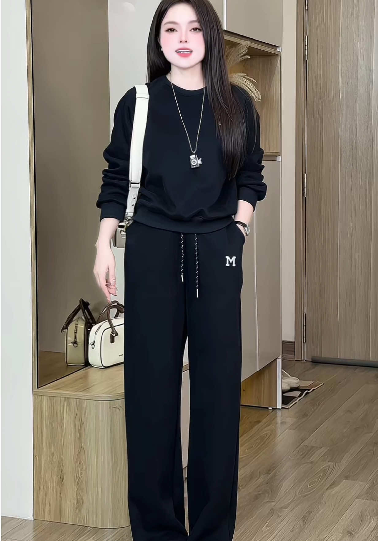 Set bộ nỉ thêu cao cấp phom quần suông tôn dáng #setbo #setboxinh #setbonu #setbothethao #setboni