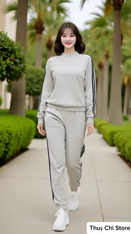 Set bộ nỉ bông dày dặn và ấm áp, thiết kế trẻ trung năng động. #setdonu #thoitrangnu #xuhuong #viral #thinhhanh 