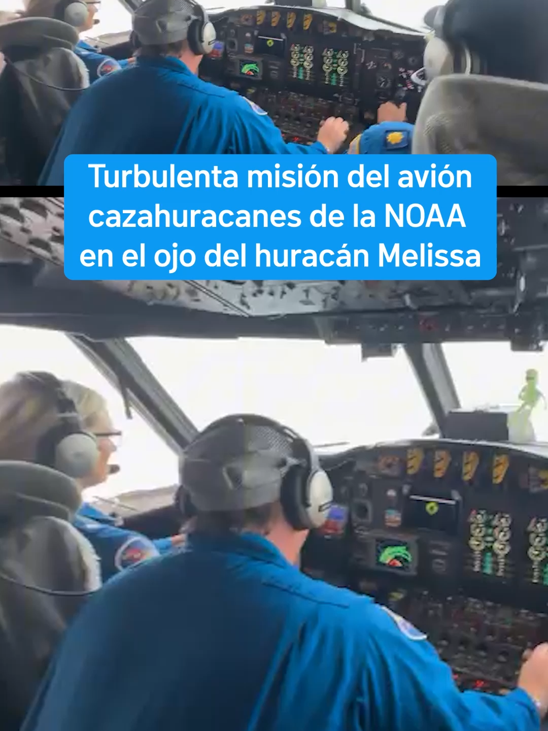 Una aeronave WP-3D Orion, bautizada en honor al personaje de los Muppets Kermit, se adentró en el ojo del huracán Melissa para recopilar datos cruciales que ayudan a mejorar los pronósticos y la investigación, según una publicación en Facebook de los Cazadores de Huracanes de la NOAA. #noaa #cazahuracanes #melissa #huracanmelissa