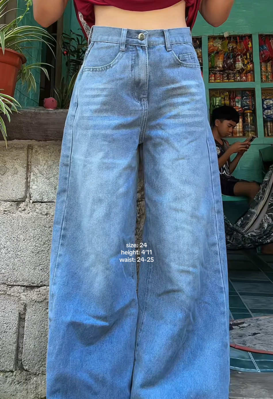 Replying to @Elay perfect talaga for 4’11-5’3 @boutique.shop #widelegpants #baggypants #pants #fyp #baggyjeans 