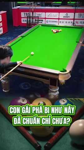 CON GÁI PHÁ BI NHƯ NÀY ĐÃ CHUẨN CHỈ CHƯA? #tuyentapbilliard #billiards #snooker #LearnOnTikTok #billiardschallenge 