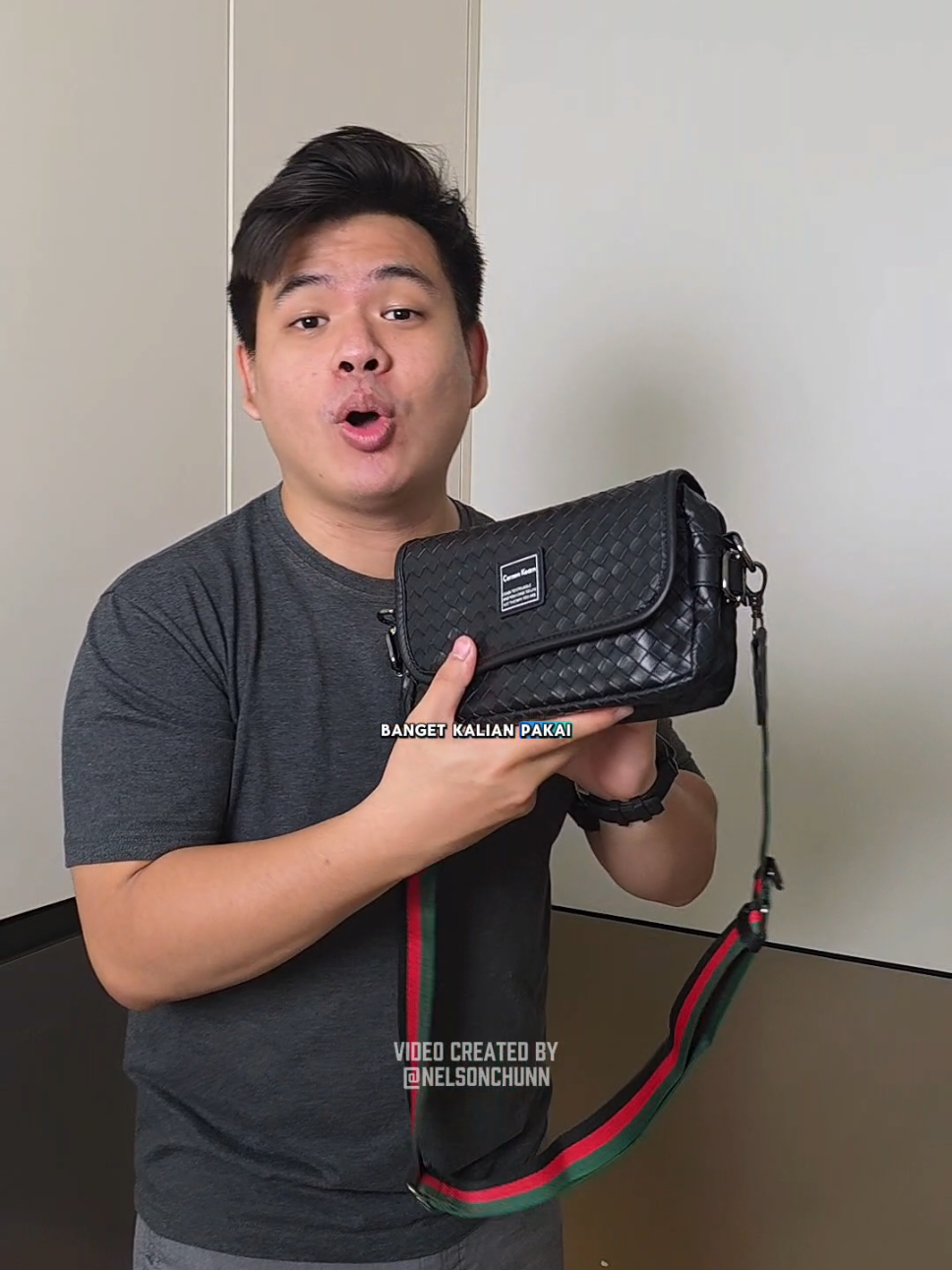 Tas import pria tekstur kulit anyaman dari @leather.concept #tasimportpria #taspria #tascowok #tasselempangpria #taskulitpria 