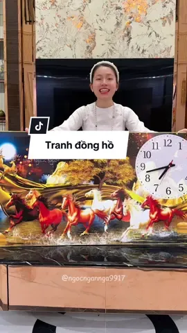 Tranh đồng hồ treo tường sang cả nhà #tranhtrangguong #donghotreotuong #tranhdongho #tranhtrangtri #ngocngannga 