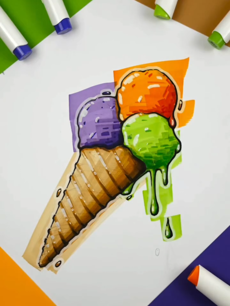 Steven de Groot is a product designer and sketch artist from Eindhoven, Netherlands, known for his industrial design drawings that combine creativity with precision. He deliberately colors outside the lines using bold marker strokes and layered shapes, then refines them with highlights, shadows, and white outlines—transforming loose sketches into striking renderings of cars, tools, and everyday objects.  Artist: @steven_de_groot  #art #sketch #drawing