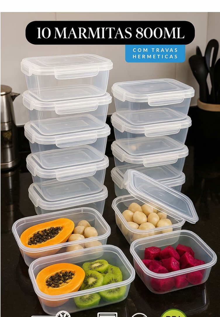 Kit 10 Marmita Potes 800ml com Travas Laterais BPA FREE - Alimentos organizadores de congelador 🛍️ QUER O LINK? Nos siga e depois comente “EU QUERO” que te envio por mensagem 👉 Encontre o link aqui também 👇 https://s.shopee.com.br/4VUXdTiRSn 🔗 Siga @ofertasoficial.br  para receber mais dicas e ofertas da Shopee como esse . #dicascasa #ofertasbr  #ofertasshopee #kitmarmitas #potes  