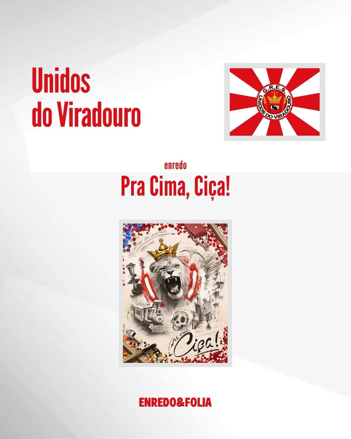 Conheça “Pra Cima, Ciça!”, enredo da Unidos do Viradouro para o Carnaval 2026. #Viradouro #MestreCiça