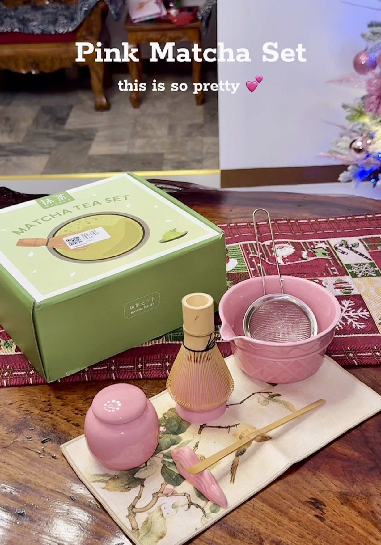 The prettiest matcha set I’ve ever owned , Love this pink matcha seeeet 🥹💕. #matchaset #matchateaset #matchakit #matchalover #giftideas 