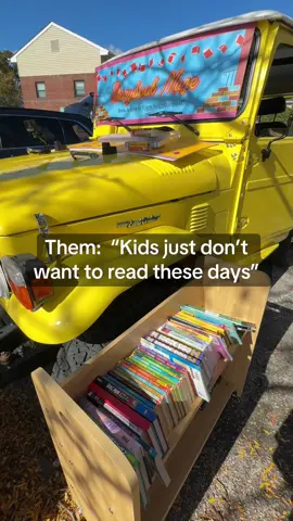 They say kids in Baltimore city don’t want to read and Gen Alpha is addicted to screens, but with open and easy access to high-quality, high- interest books brought right to their block, kids prove they do still love books! Sometimes what initially appears as a lack of interest, is actually about a lack of  access and in book deserts it can be particularly difficult. because why are these kids fighting over books? 😂😂 That would not happen and a place of book abundance. Thank you to everyone who has contributed! #baltimore #reading  #ipadkids #screentime #librarian 