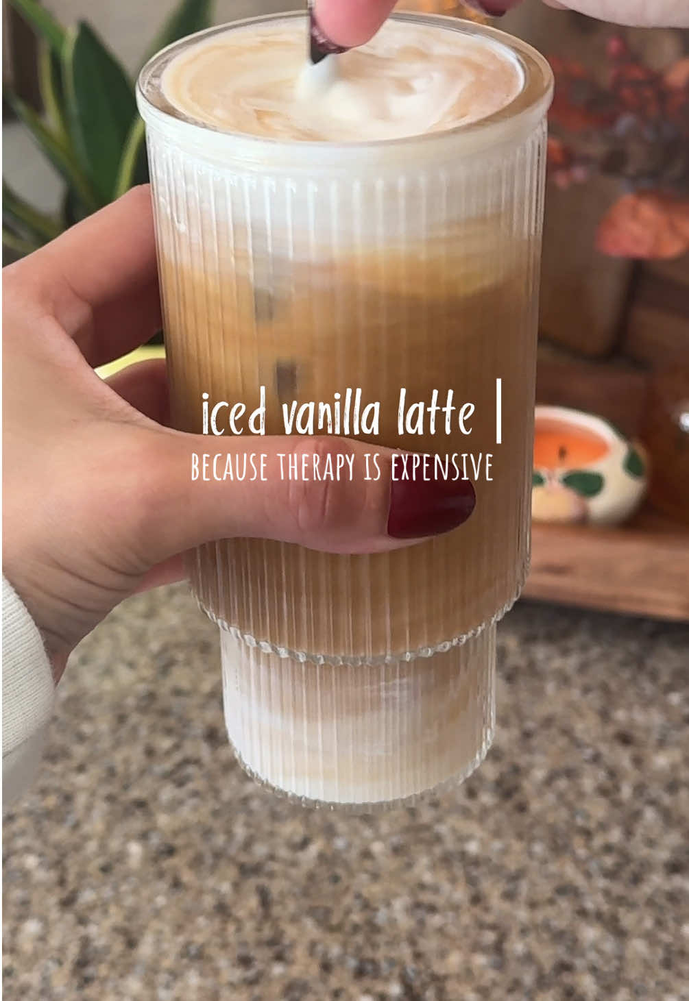 POV: you’re in your soft girl fall era and it starts with an iced vanilla latte 🤎  #icedcoffee #icedvanillalatte #softlife #postivitiy #fallaesthetic 