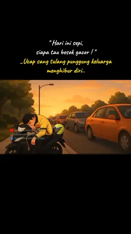 Dear tulang punggung keluarga, semoga hatimu selalu kuat, semangatmu tak pernah padam, dan langkahmu selalu diberkahi dalam setiap ikhtiar 🤲 #ojolkartun 