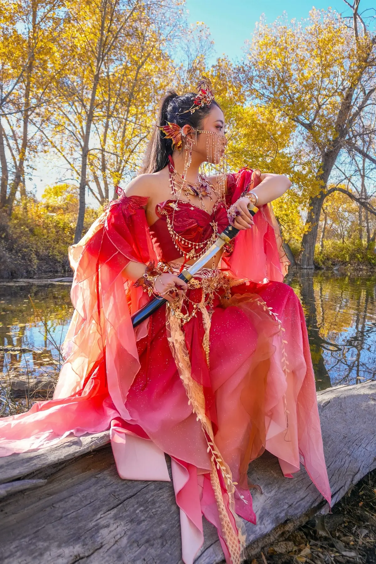 Alone she goes, traversing the world into the unknown  Dress and accessories are 🔗 in my b10 under Product Faves & my Taobao spreadsheet 🫶🏻 #fantasycore #fantasyaesthetic #dunhuang #fairydress #fairyphotoshoot    