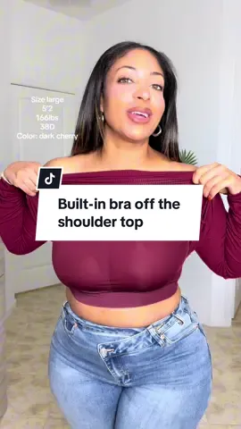 This top is everything I needed 🙌🤩 #offtheshoulder #offtheshouldertop #builtinbra #tiktokshopcreatorpicks #tiktokshopblackfriday 