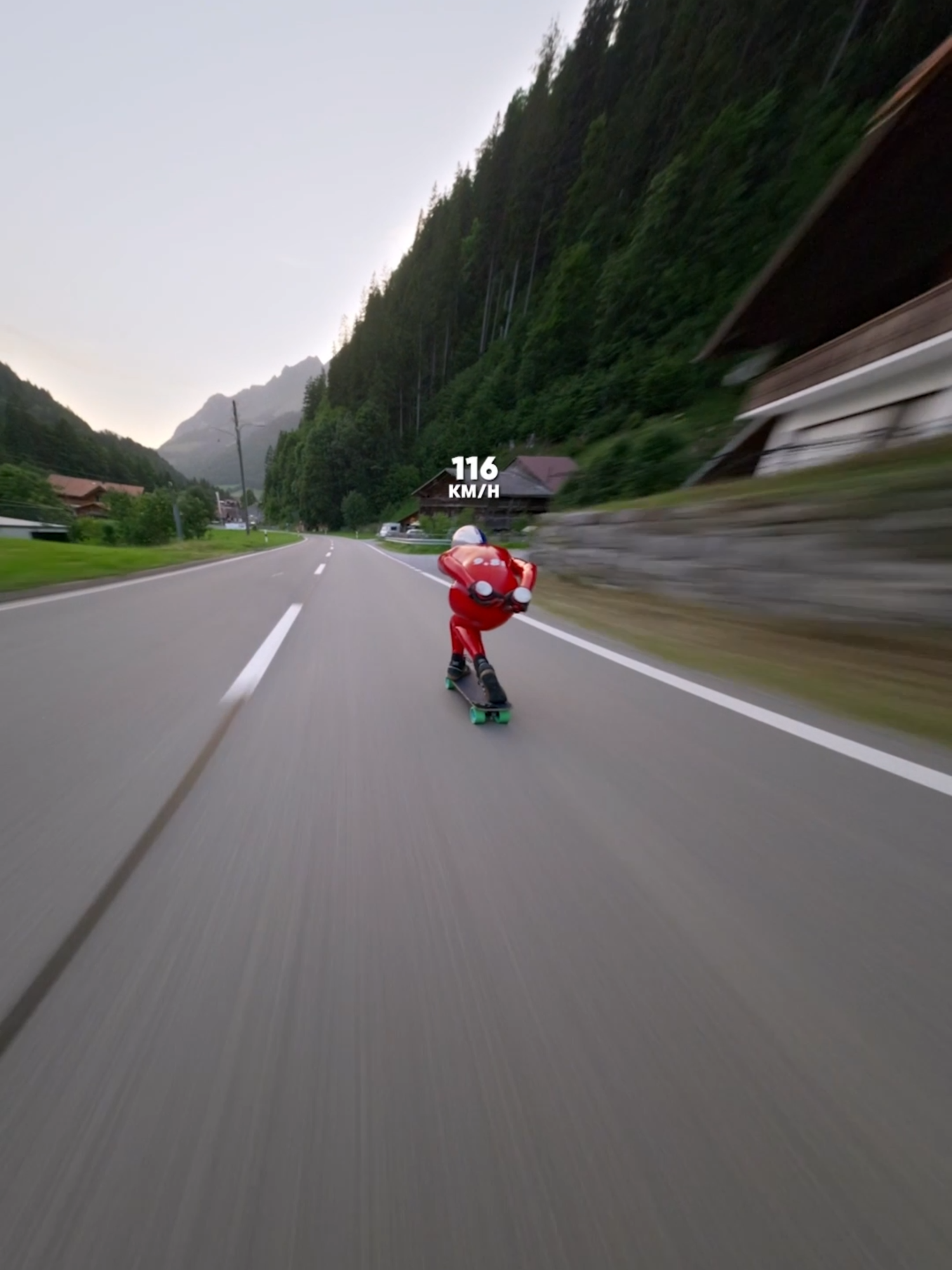 the wobble when he reached 116 km/h... 😳 🛹: @diego_poncelet #redbull#givesyouwiiings#energydrink#skateboard