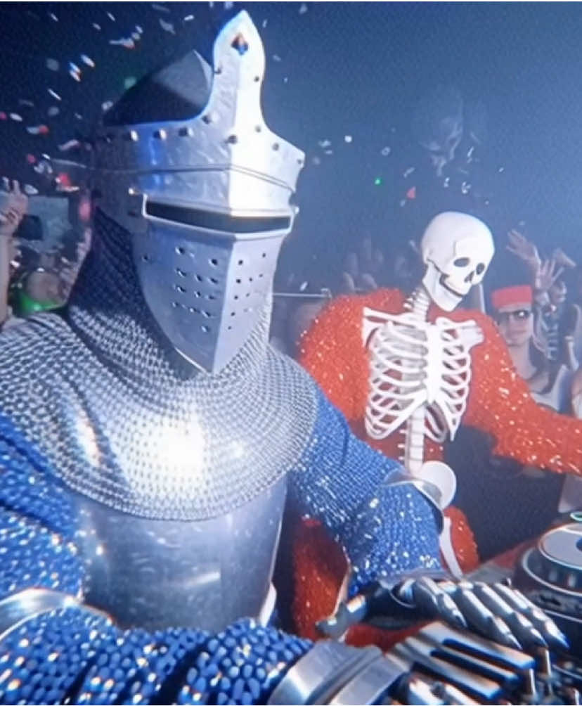 Steel & Bones: Dungeon Beats 🎧 #surreal #midjourney #knight #synth #housemusic 